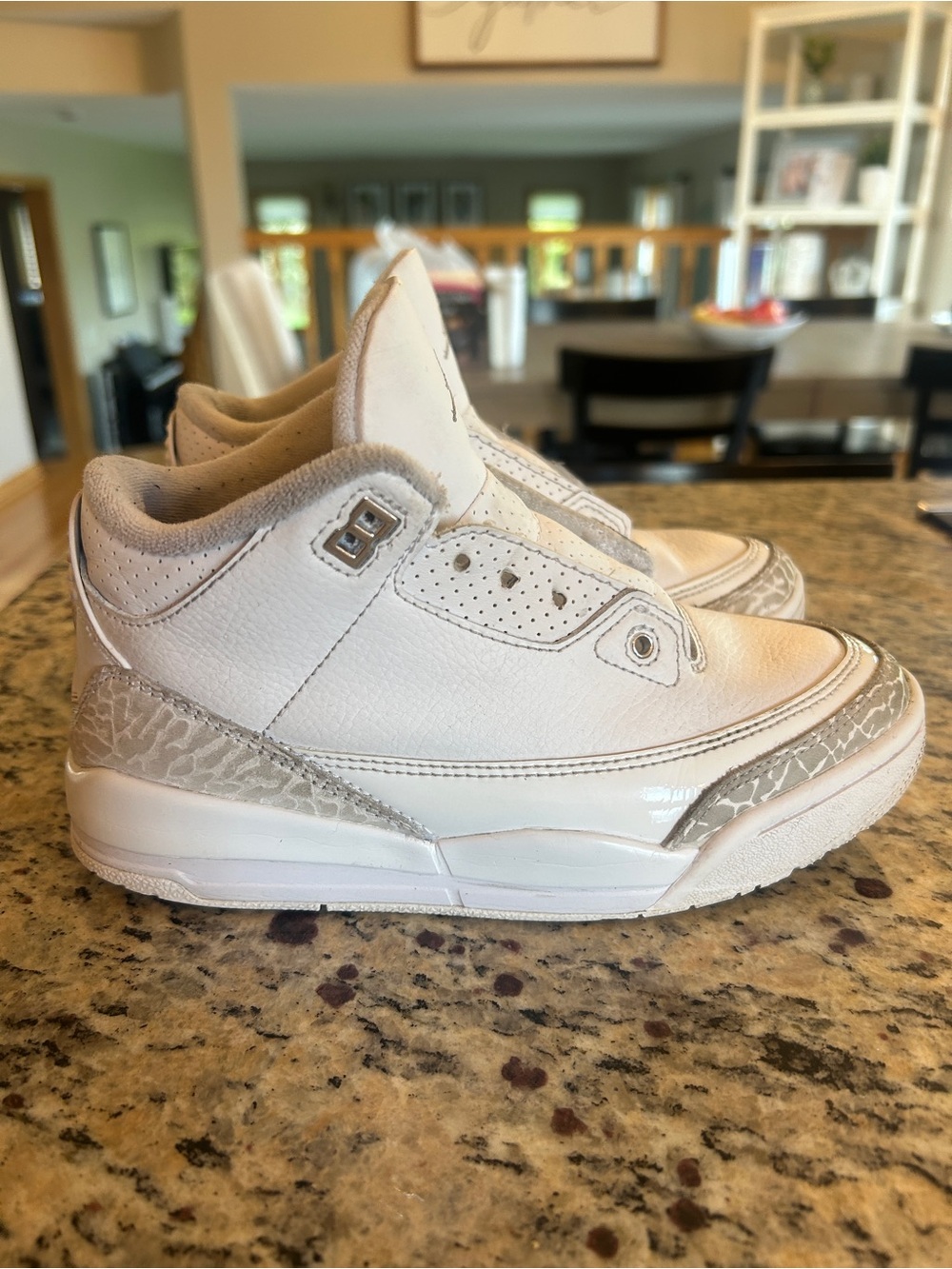 Jordan Kids White and Light Gray Sneakers size 2